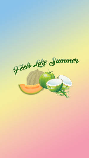 Feels Like Summer Coconut And Melon Wallpaper