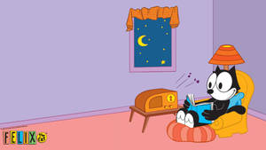 Felix The Cat In Colorful Room Wallpaper