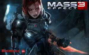 Femshep Fire Hand Mass Effect 3 Wallpaper