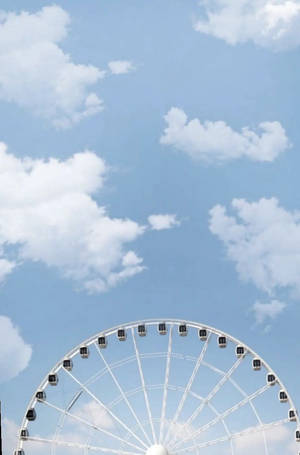 Ferris Wheel Pastel Sky Background Wallpaper