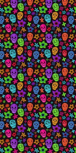 Festive Day Of The Dead Pattern Wallpaper