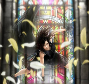 Ff7 Tifa Stained Glass Wallpaper