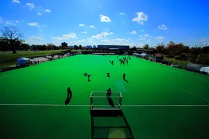 Field Hockey Green Panoramic Wallpaper