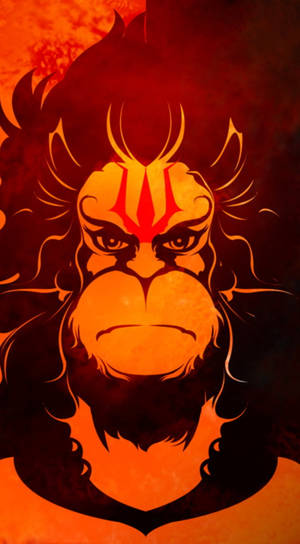 Fierce God Hanuman Red Aesthetic Wallpaper