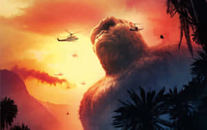 Fierce King Kong On Top Of The City Wallpaper