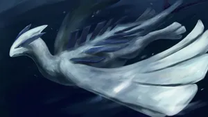 Fierce Lugia Swimming Wallpaper