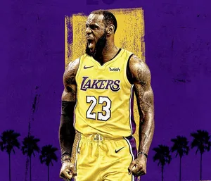 Fierce Screaming Lebron James Lakers Wallpaper