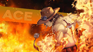Fiery Ace Unleashed - One Piece Action Scene Wallpaper