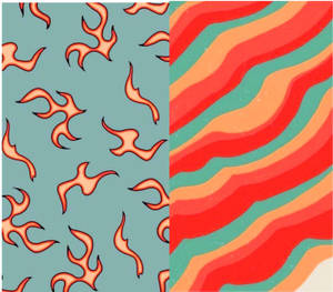 Fiery And Wavy Indie Aesthetic Wallpaper