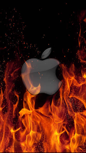 Fiery Apple Logo Iphone Wallpaper