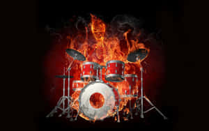 Fiery Drum Performance Art Wallpaper
