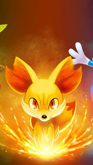 Fiery Fennekin Pokemon Iphone Wallpaper