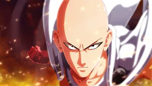 Fiery Punch Saitama Wallpaper