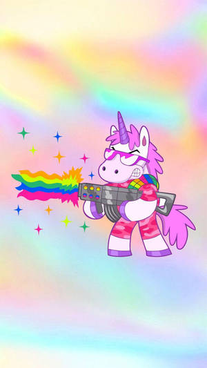 Fighter Rainbow Unicorn Wallpaper