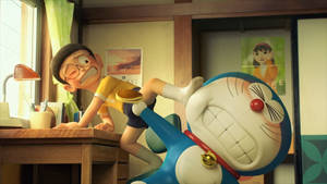 Fighting Nobita And Doraemon Wallpaper