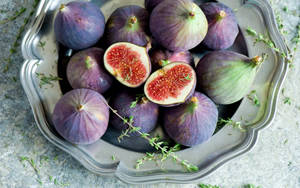 Figs On Designer Plate Wallpaper