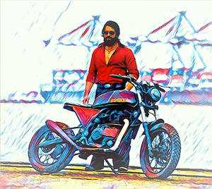 Filter Kgf Bike Rocky Digital Art Wallpaper