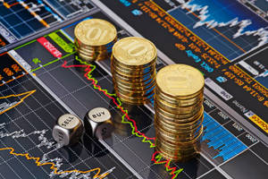 Finance Gold Coins And Graphs Wallpaper