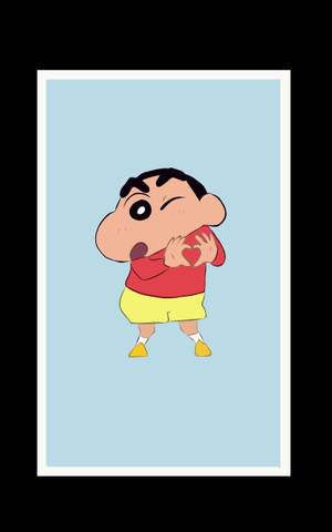 Finest Aesthetics Of Shinchan With Heart Sign Wallpaper