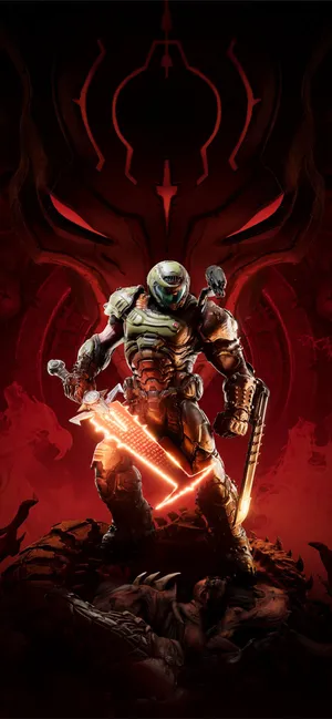 Fire And Fury: Enter The World Of Doom Eternal On Your Iphone. Wallpaper