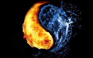 Fire And Ice Of Yin Yang Wallpaper