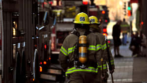 Fire Department In A Narrow Street Wallpaper