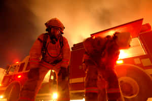 Fire Department Viewed From Below Wallpaper