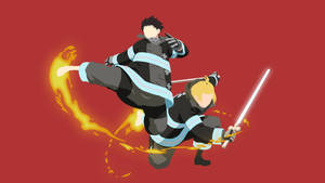 Fire Force Arthur And Shinra Desktop Wallpaper