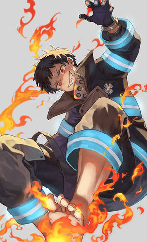 Fire Force Shinra Portrait Wallpaper