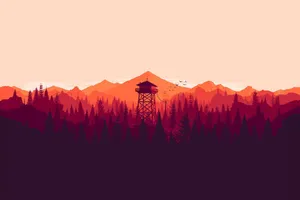 Firewatch Red Tonal Gradation Wallpaper