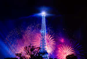Fireworks Paris At Night Wallpaper