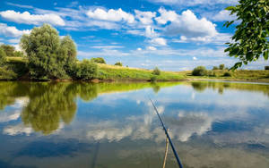 Fishing Daytime In Lake Wallpaper
