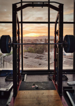 Fitness Gym Sunset View Wallpaper