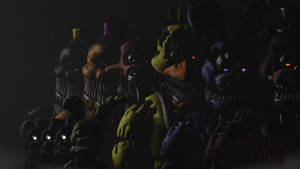 Five Nights At Freddy's Security Breach Monsters In Dark Wallpaper