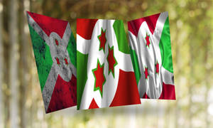 Flags Of Burundi Hanging In A Line Wallpaper