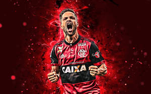 Flamengo Fc Diego Cheering Wallpaper