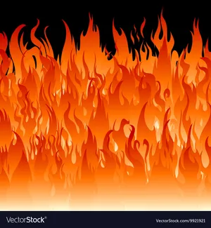Flames On Black Background Vector Wallpaper