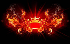 Flaming Black King Crown Wallpaper