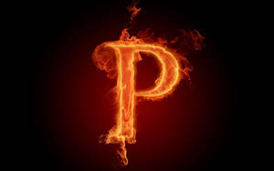 Flaming Letter P Wallpaper
