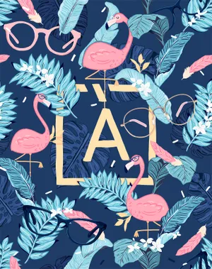 Flamingo Art Pattern Wallpaper