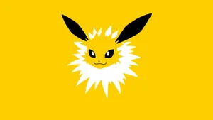 Flareon On Yellow Background Wallpaper