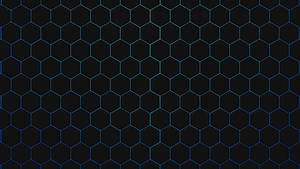 Flat Black And Blue Hexagon Wallpaper