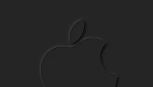 Flat Black Apple Logo In Black Wallpaper