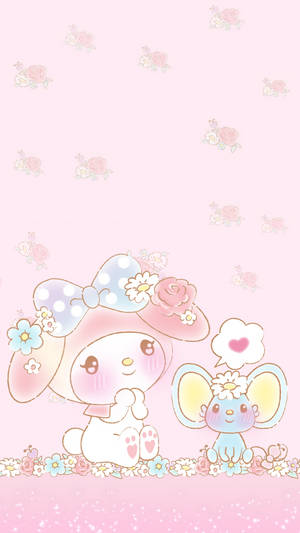 Flat Mouse And My Melody Wallpaper