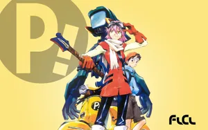 Flcl Naota, Haruko And Canti Wallpaper