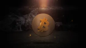 Floating Bitcoin Art Wallpaper