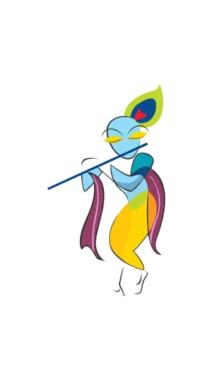 Floating Cute Krishna Wallpaper