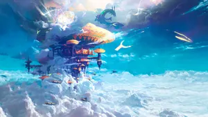 Floating Ship Rayquaza Wallpaper