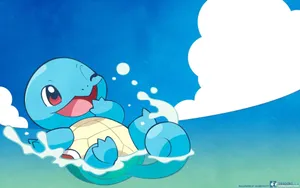 Floating Squirtle Artwork Wallpaper
