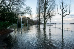 Flood Near Rhine River In Bonn Germany Wallpaper